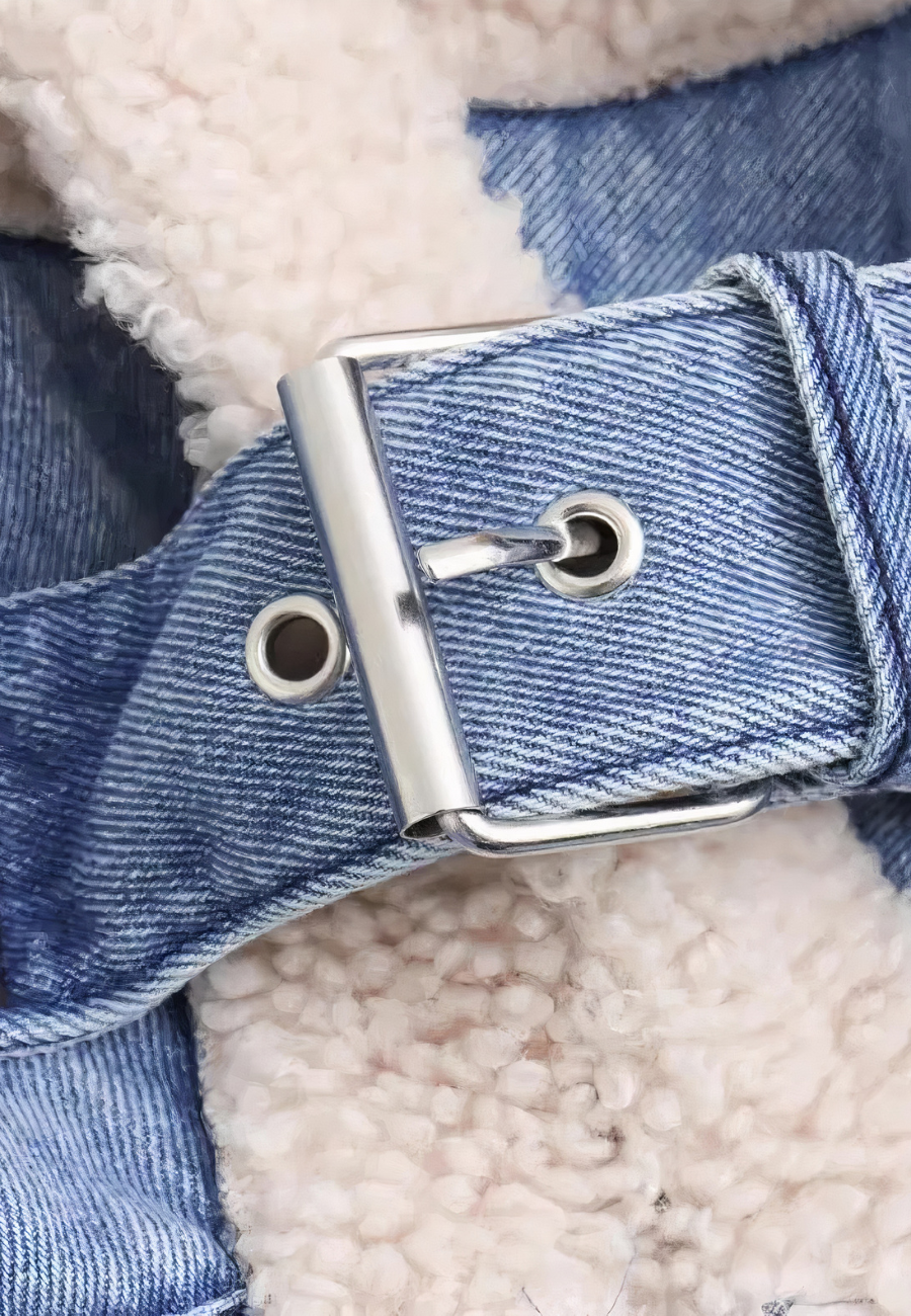 Veste en jean et fourrure femme