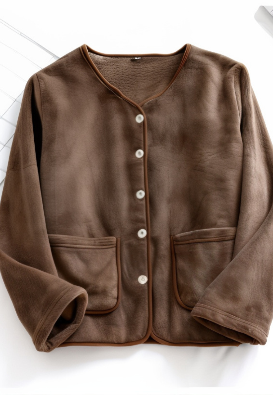Veste polaire pyjama col rond femme