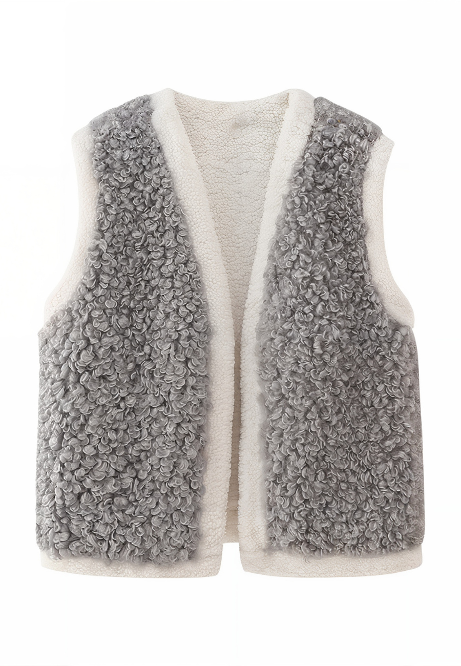 Gilet sans manche gris femme