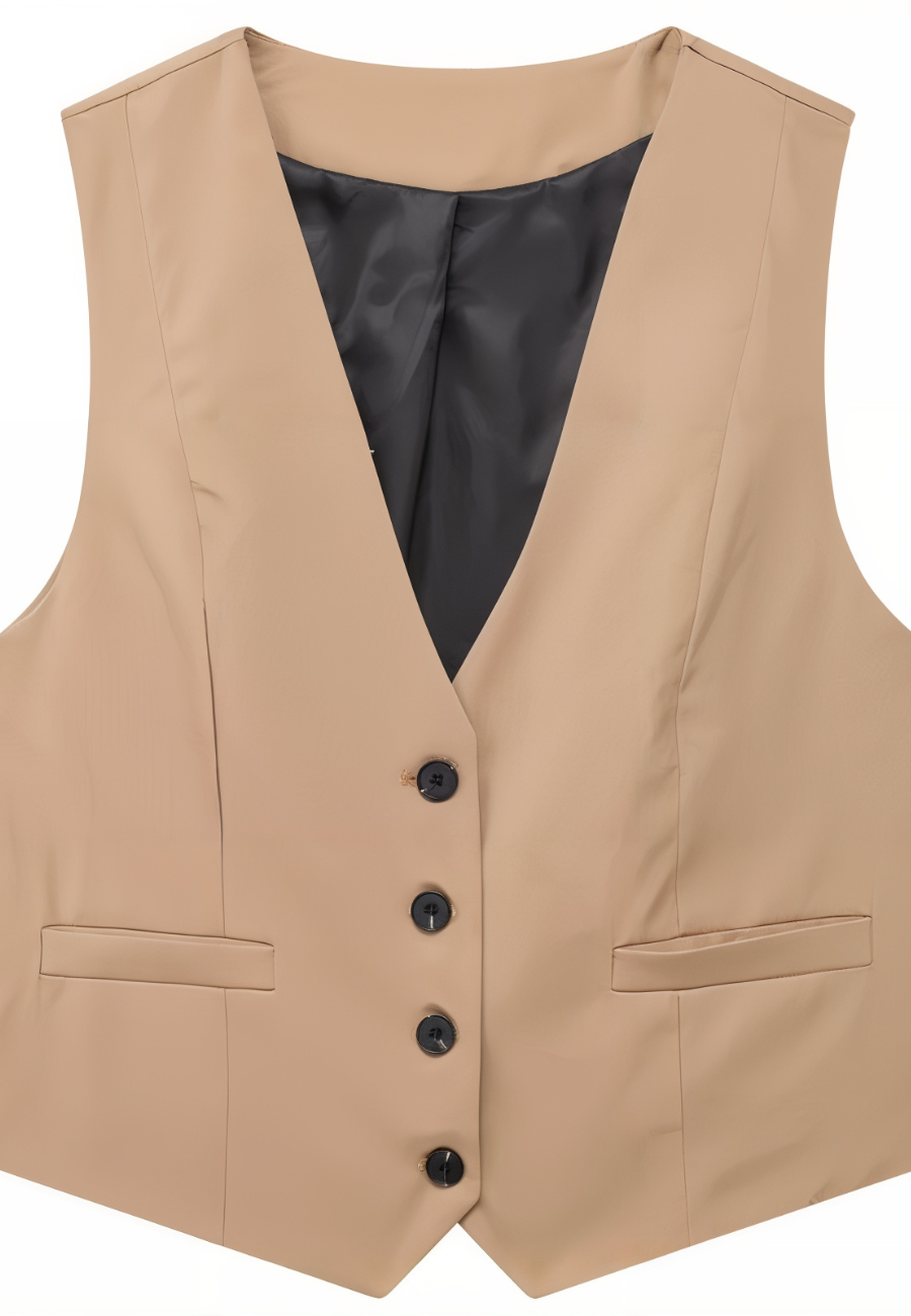 Gilet tailleur sans manche femme