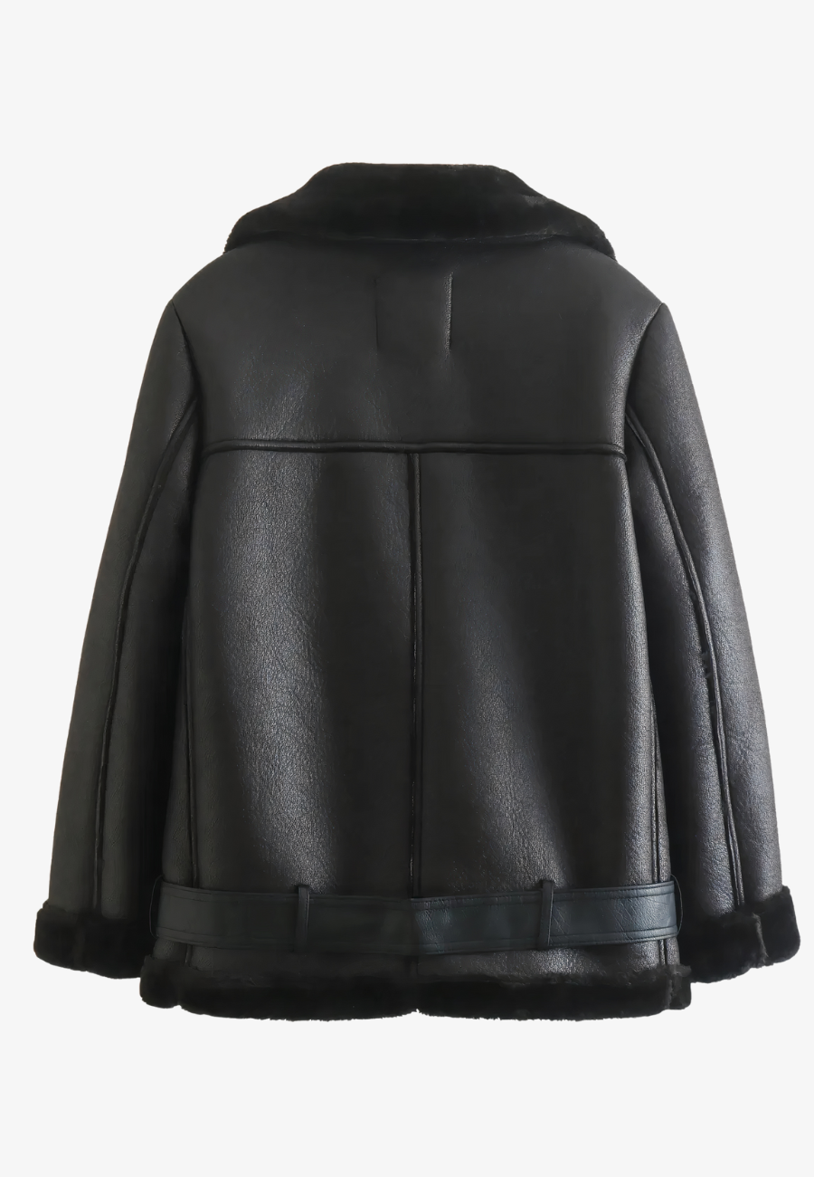 Veste cuir fourrure femme