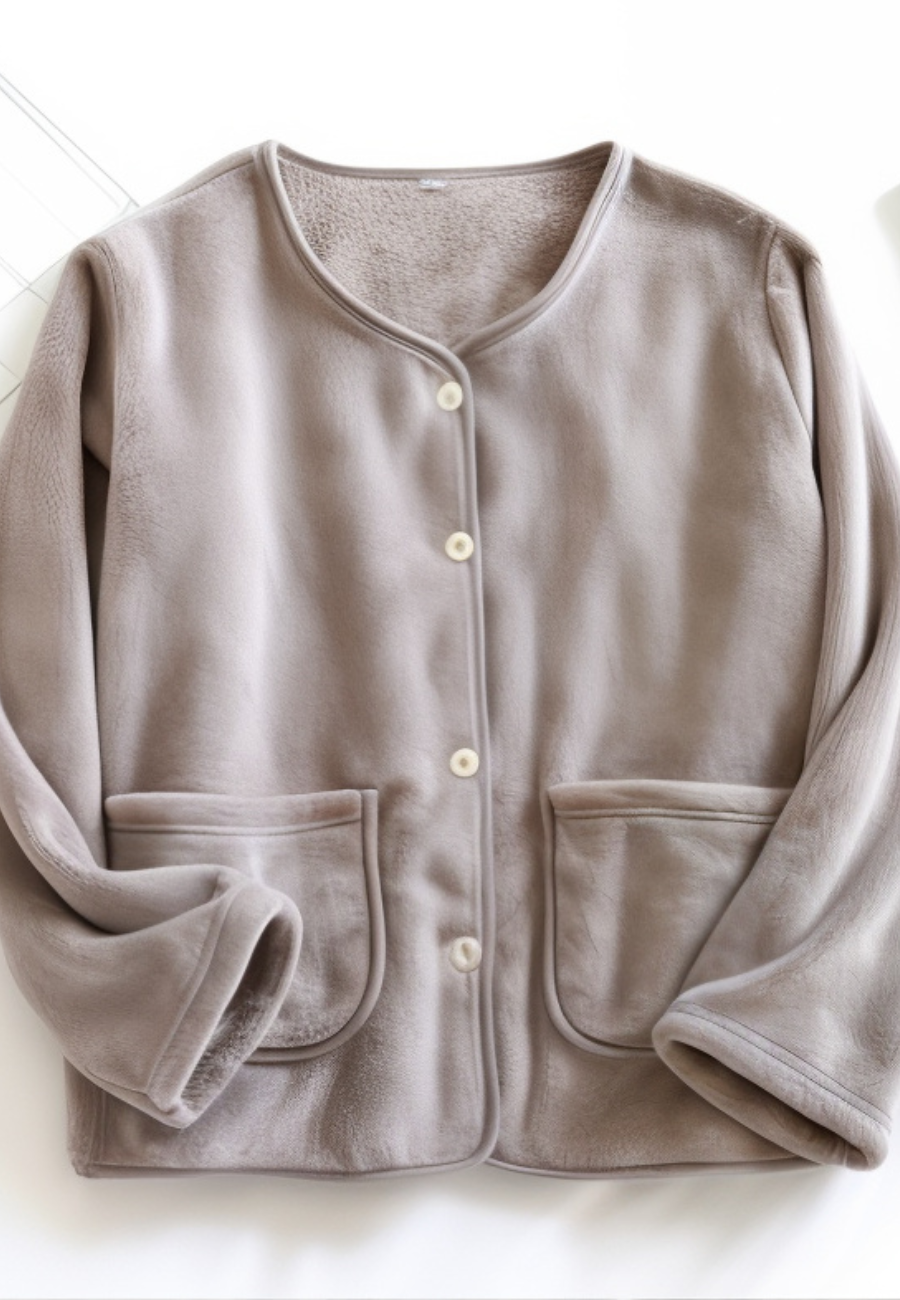 Veste polaire pyjama col rond femme