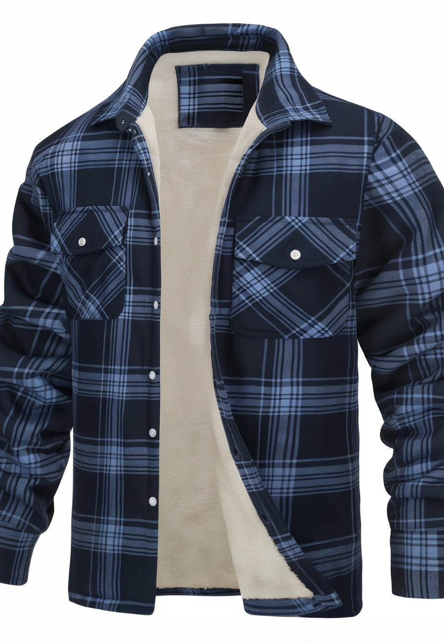 Veste polaire à carreaux homme