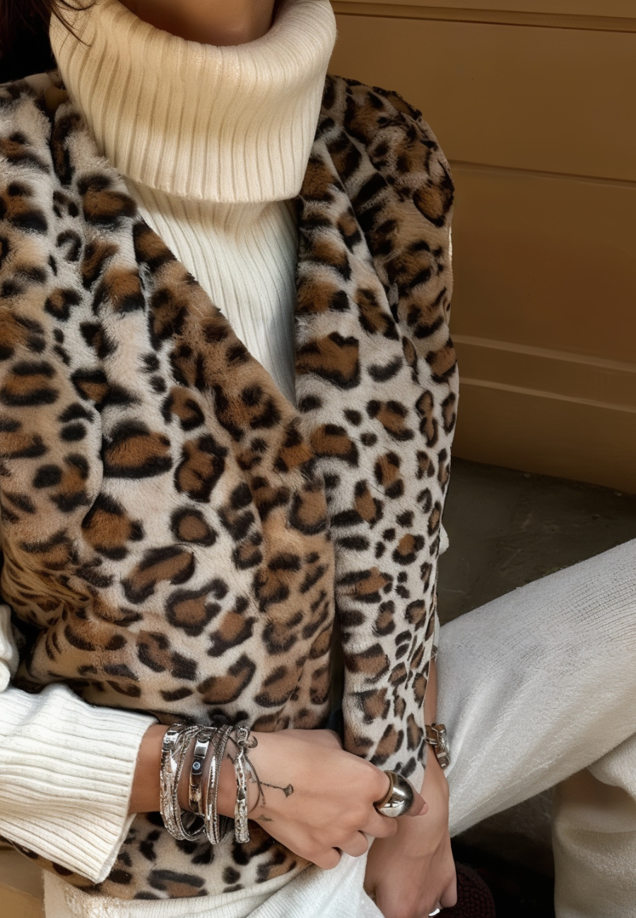 Gilet sans manche leopard femme