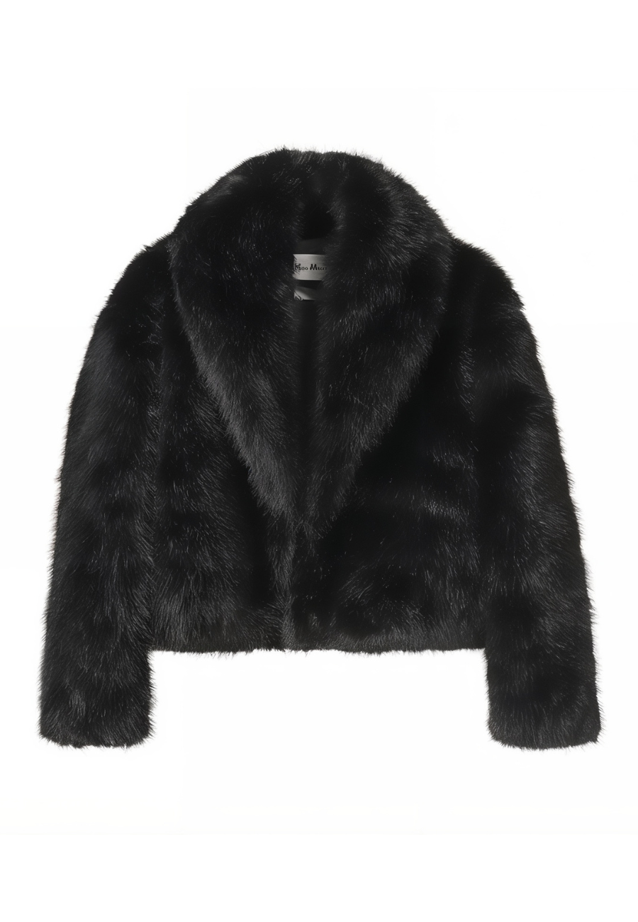 Veste femme fourrure noir