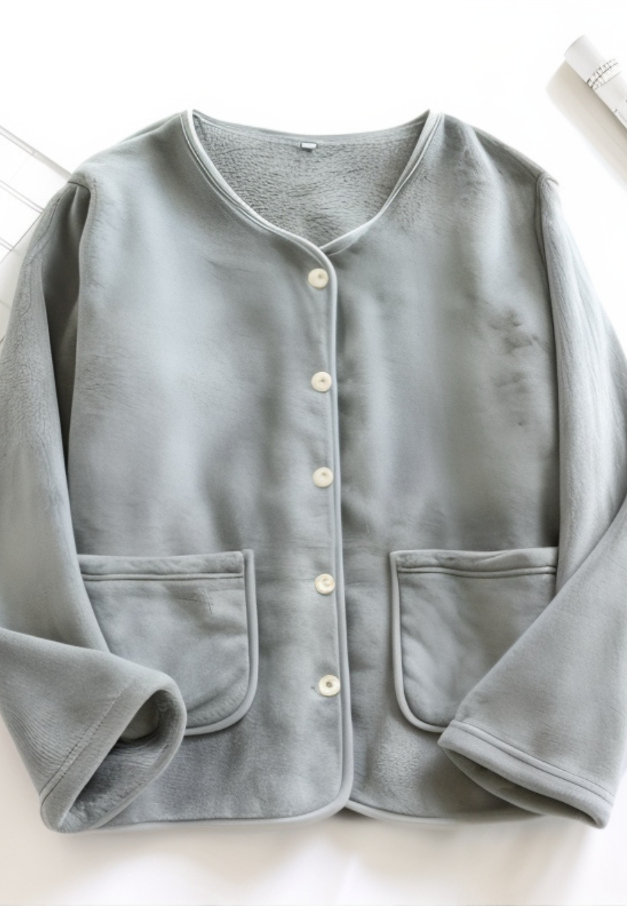 Veste polaire pyjama col rond femme