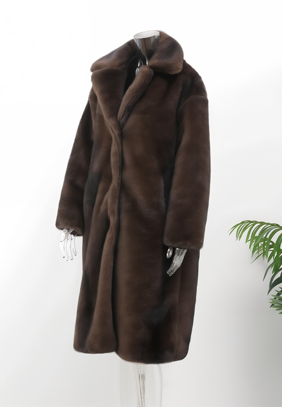 Veste longue fourrure femme
