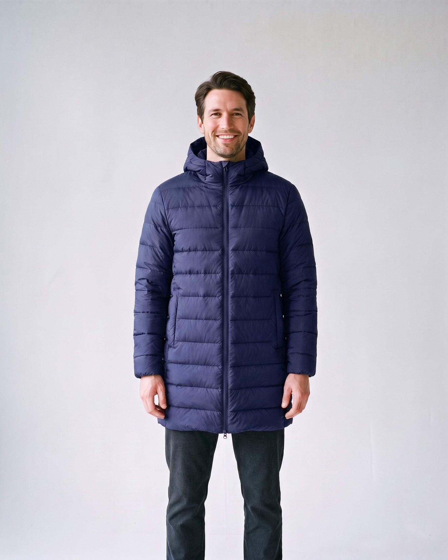 Doudoune Grande Taille Homme Bleu Marine - face