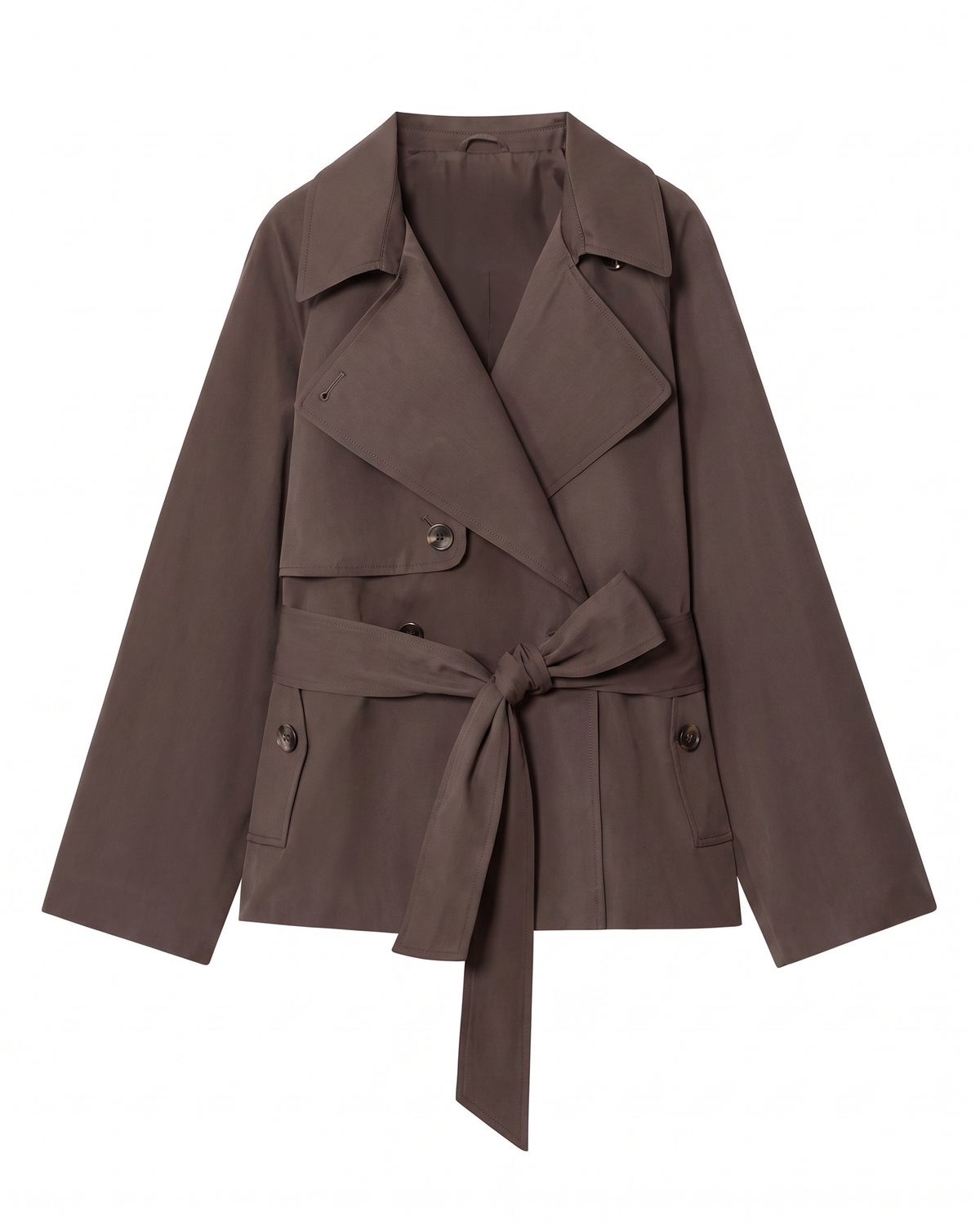 Trench court femme brun packshot