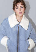 Veste en jean et fourrure femme