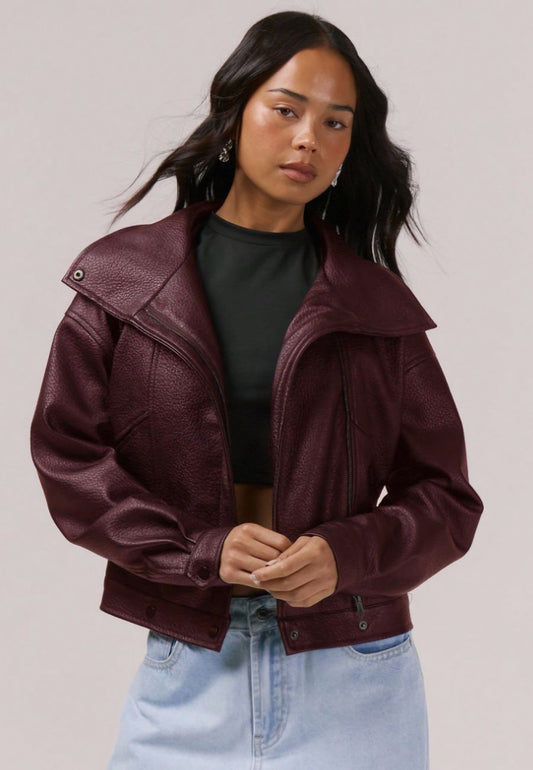 Manteau femme simili cuir