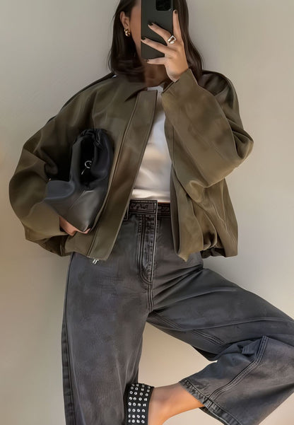 Veste femme effet daim