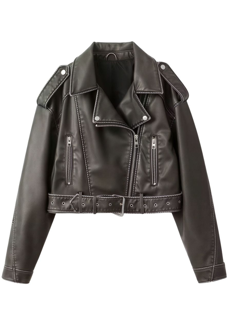 Blouson biker similicuir