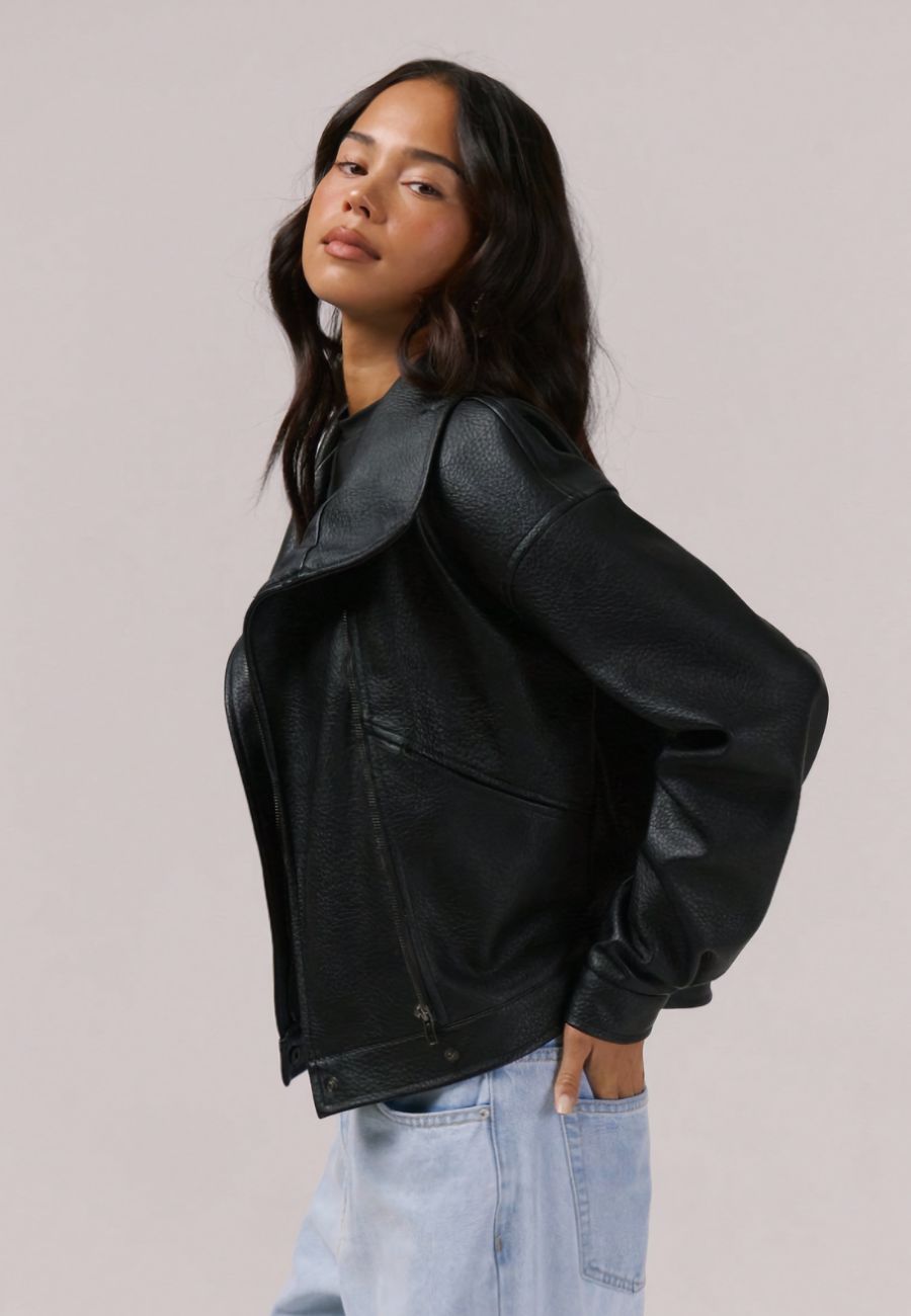 Manteau femme simili cuir
