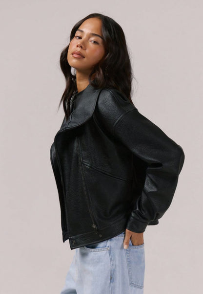 Manteau femme simili cuir