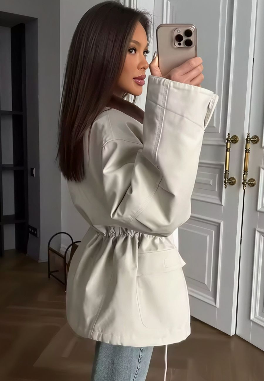 Veste femme avec avec col marron