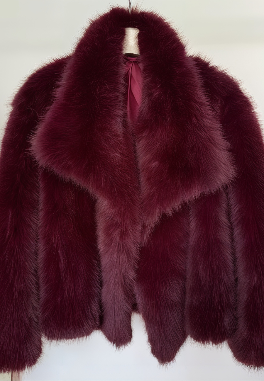 Vestes fourrure avec col