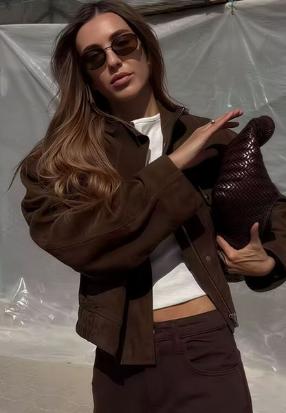 Blouson effet suédine