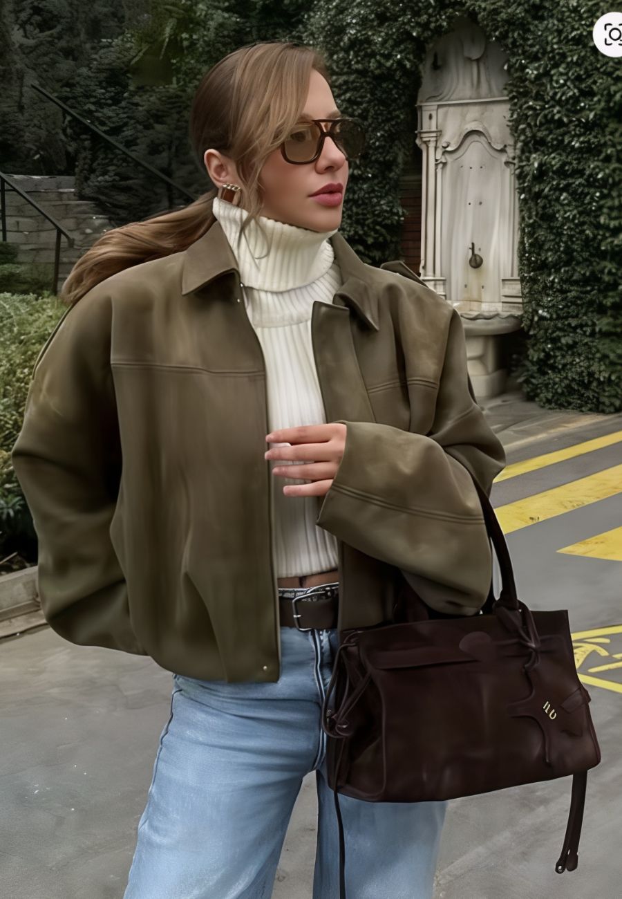 Veste femme effet daim