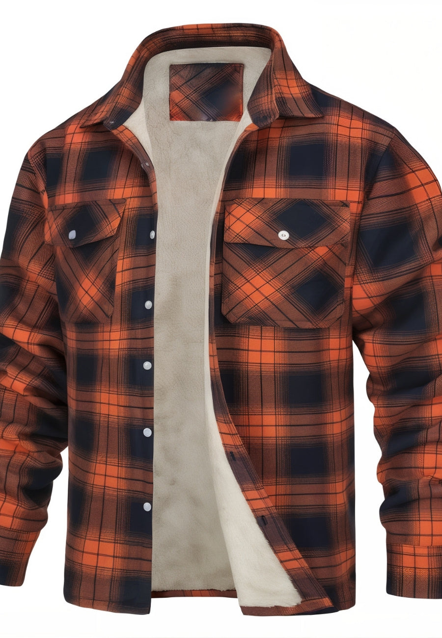 Veste polaire à carreaux homme