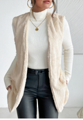 Gilet sans manche blanc femme