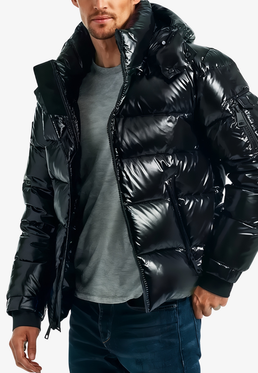 Doudoune d'hiver brillante pour homme