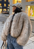 Grosse veste en fausse fourrure pour femme