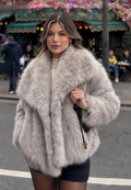 Vestes fourrure avec col
