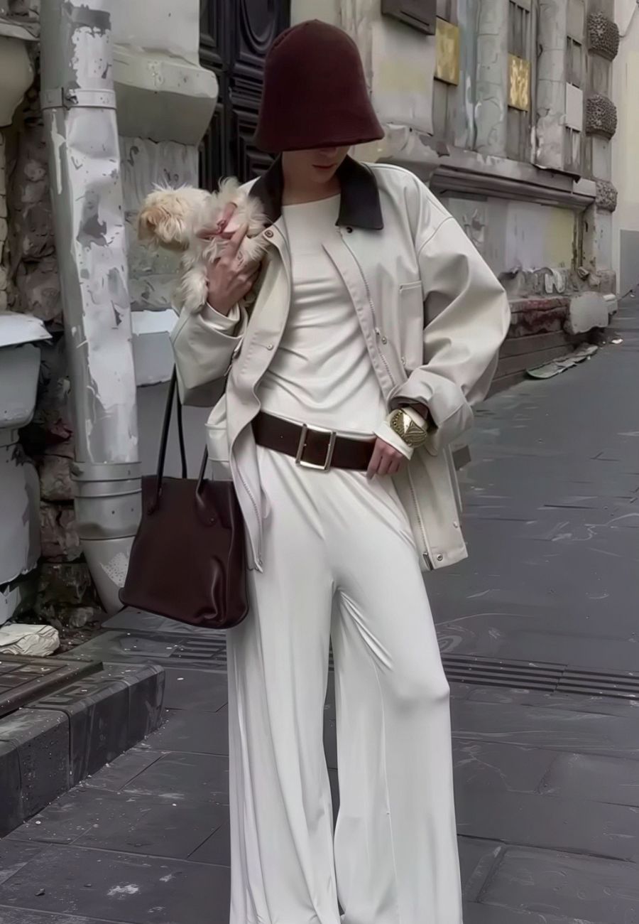 Veste femme avec avec col marron