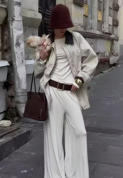 Veste femme avec avec col marron