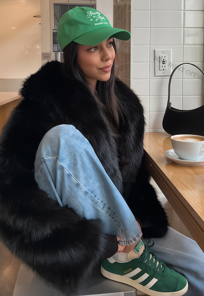 Veste femme fourrure noir