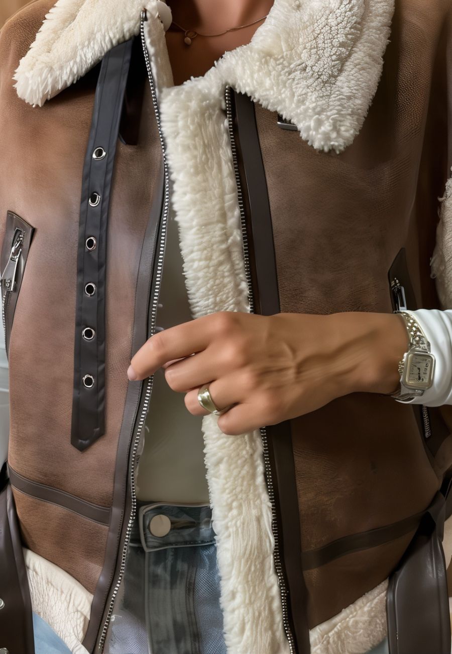 Veste en simili cuir sans manche femme