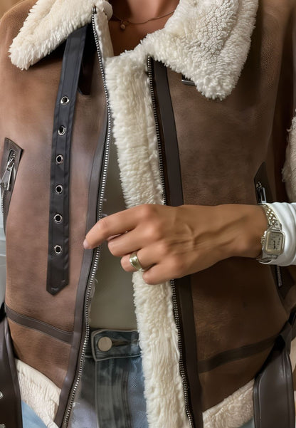 Veste en simili cuir sans manche femme