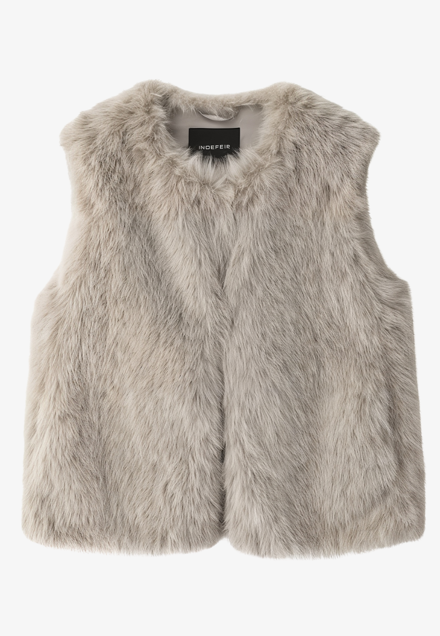 Gilet fourrure sans manche femme