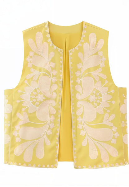 Gilet sans manche brodé