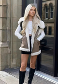 Veste sans manche femme fourrure