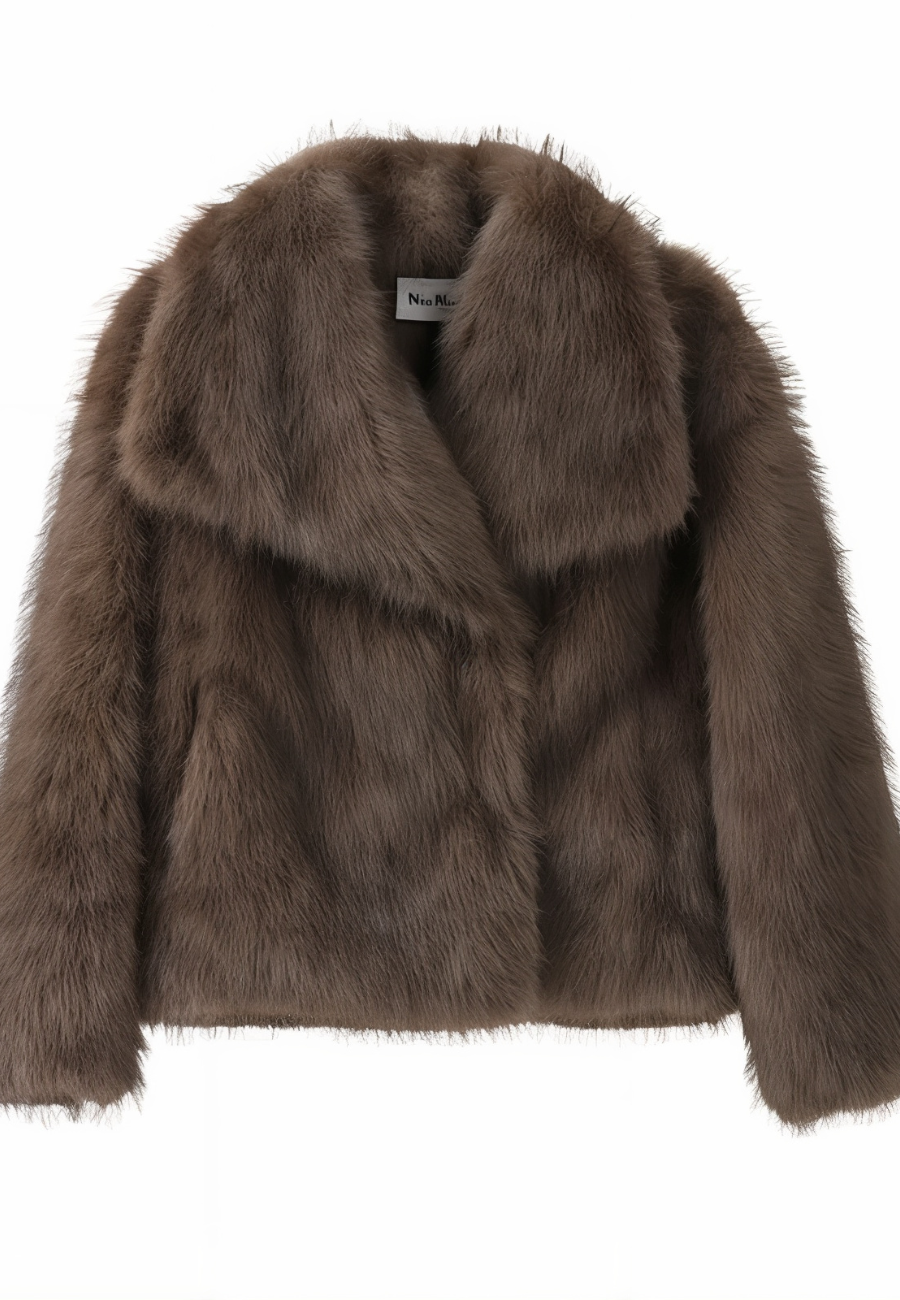 Vestes fourrure avec col