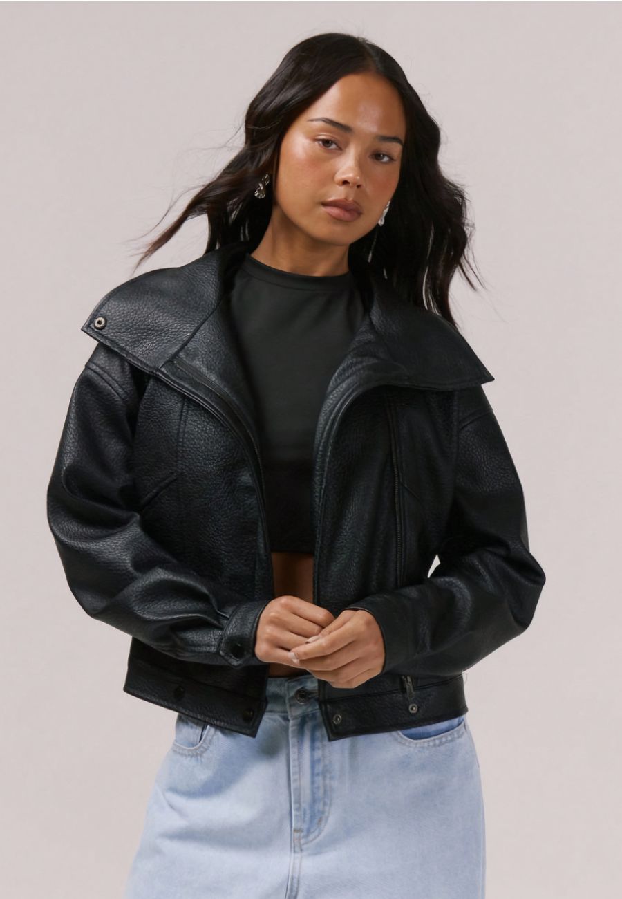 Manteau femme simili cuir