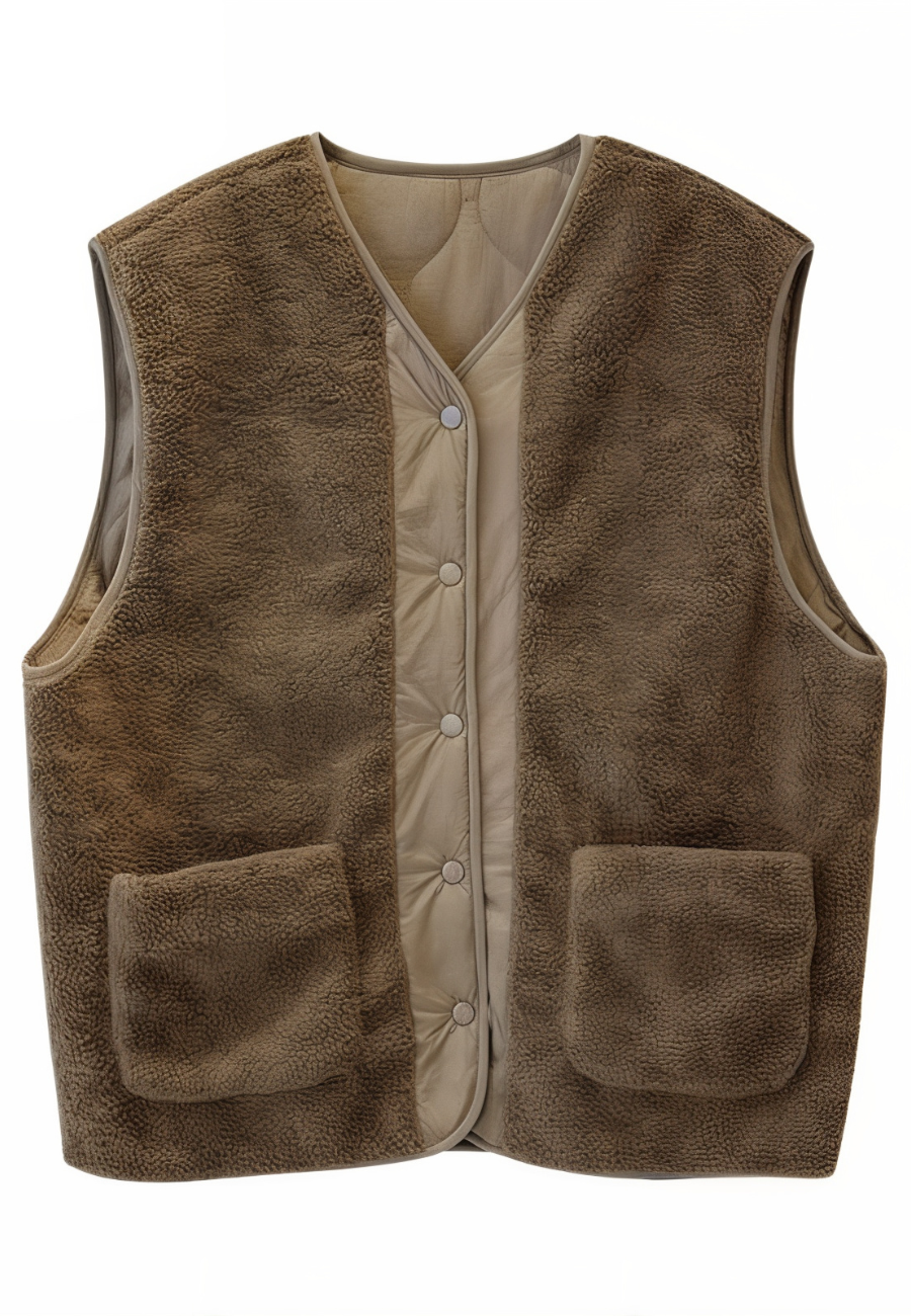 Gilet sans manche en bouclette femme