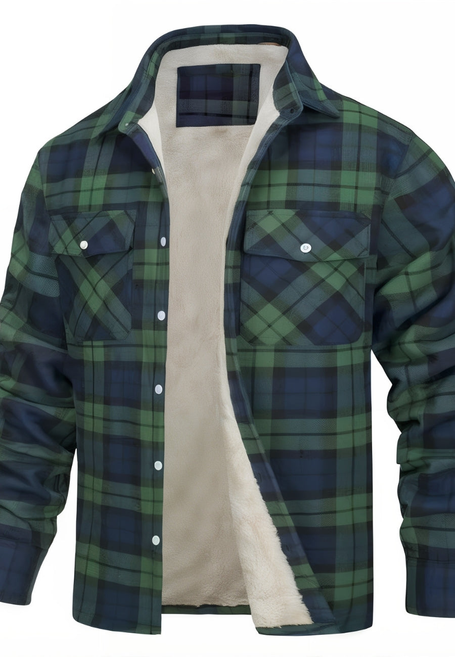 Veste polaire à carreaux homme