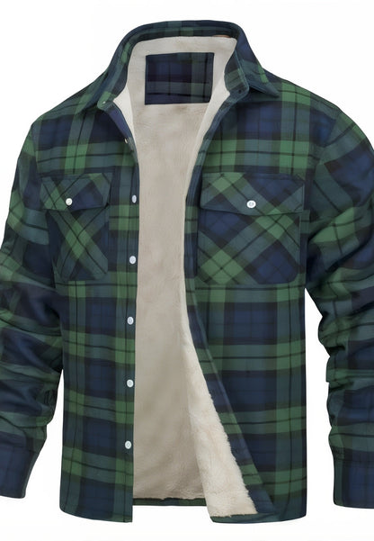 Veste polaire à carreaux homme