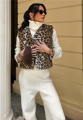 Gilet sans manche leopard femme