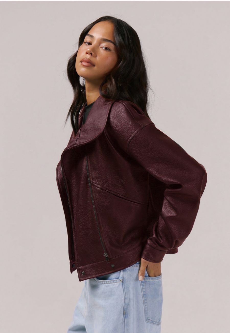 Manteau femme simili cuir