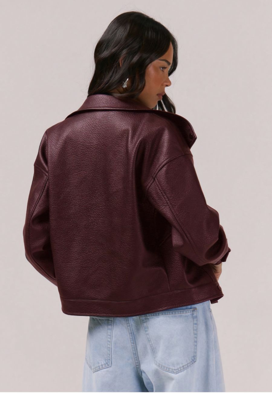 Manteau femme simili cuir