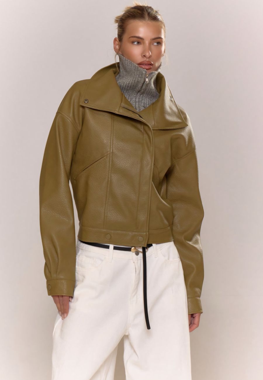 Manteau femme simili cuir