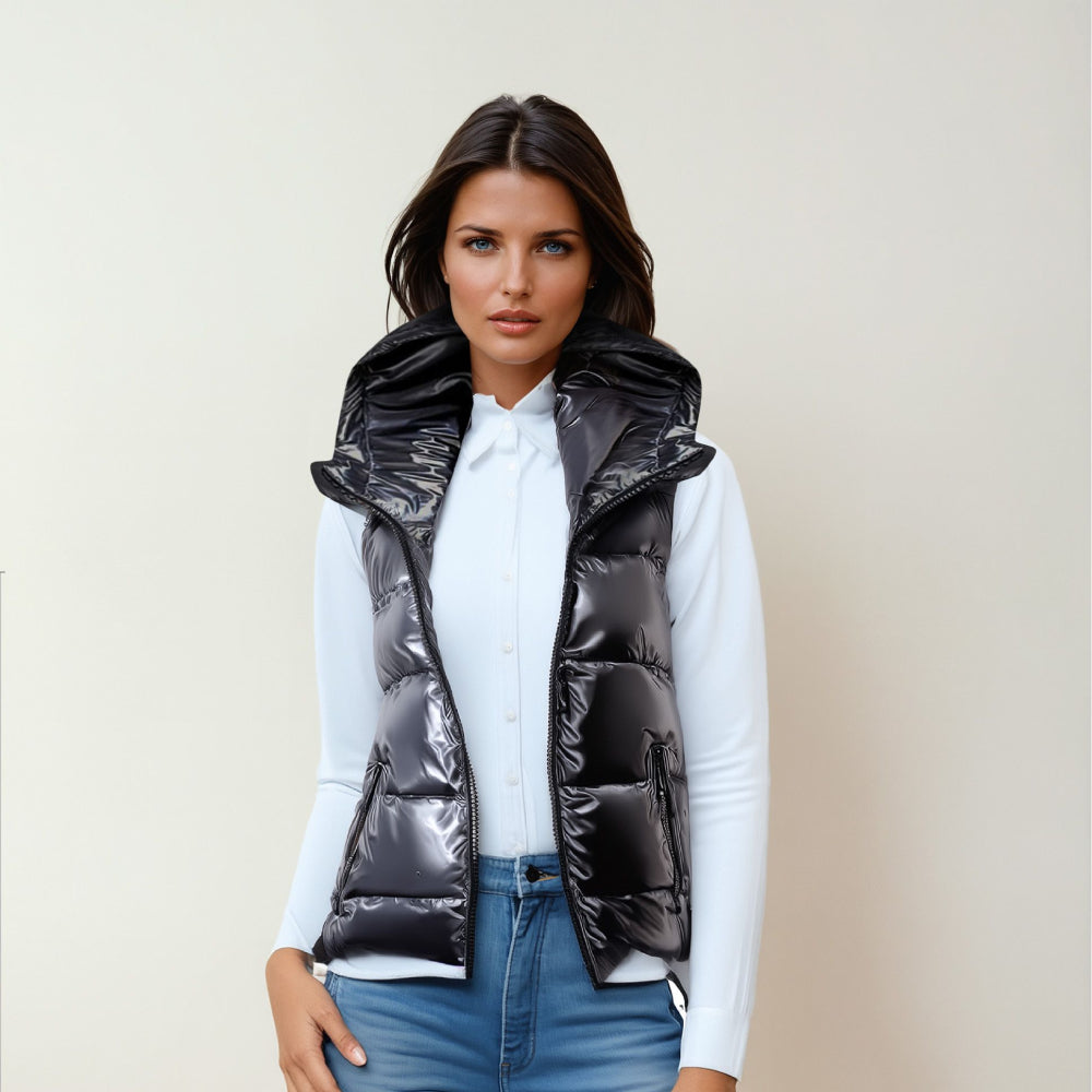 Doudoune sans manche brillante