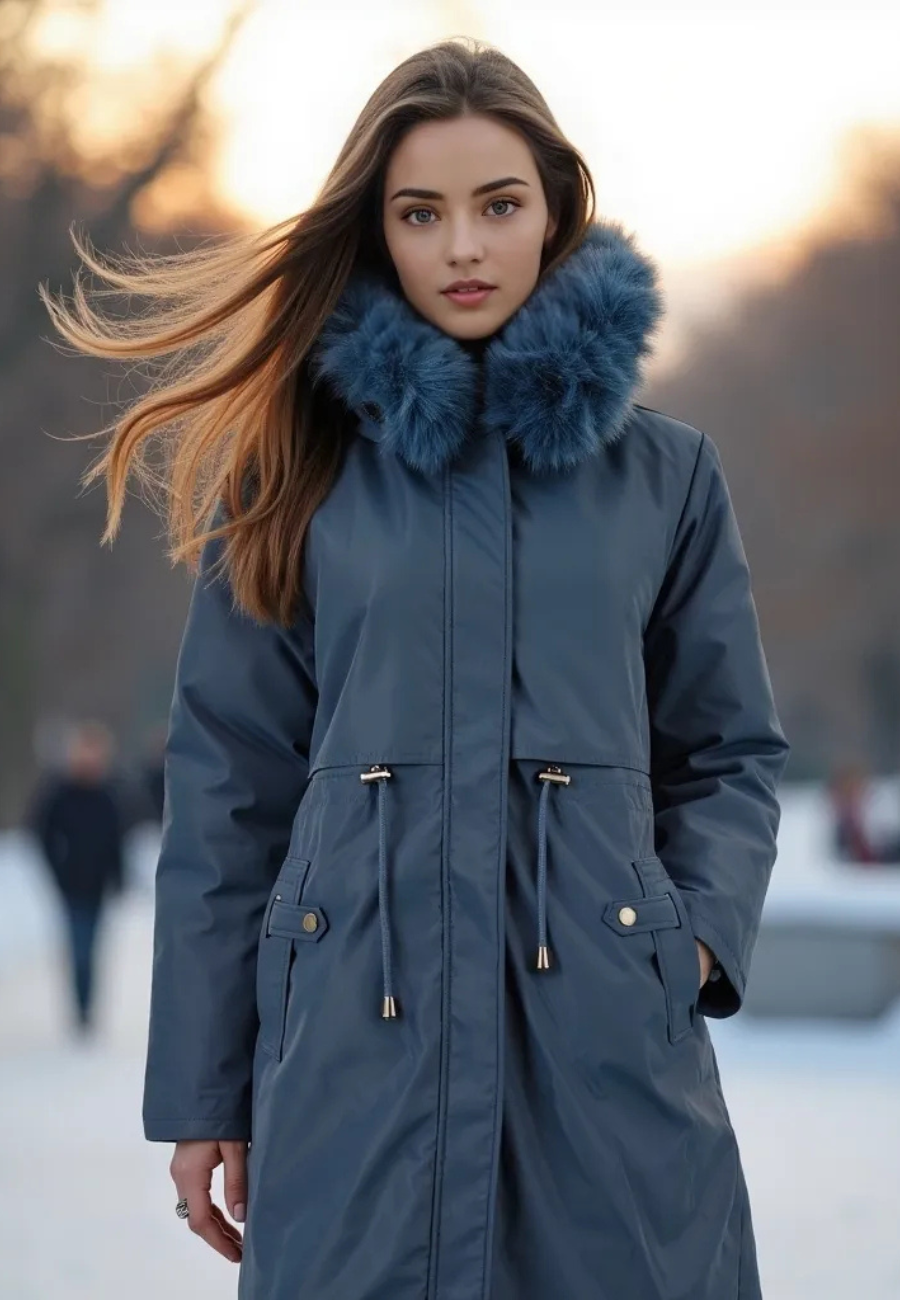 Parka Chaude Femme bleu