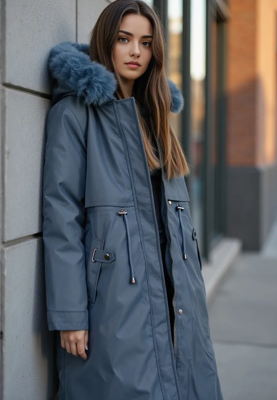 Parka Chaude Femme bleu