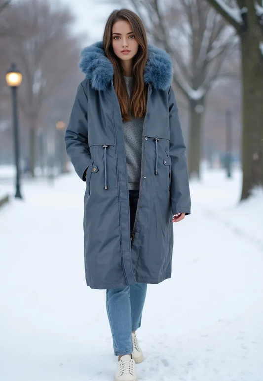 Parka Chaude Femme bleu