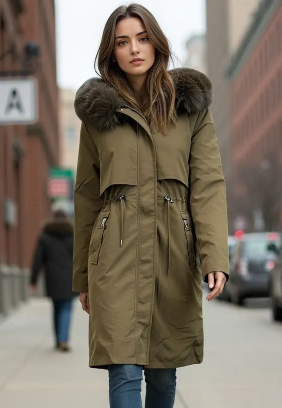 Parka chaude femme kaki